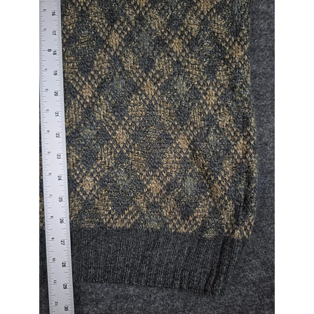 Towncraft Mens Diamond Pattern Knit Chunky Grandpa Sweater Pullover Size XLT
